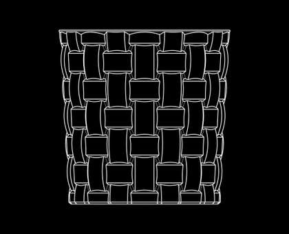 Illustration of the NACHTMANN Bossa Nova cut design on a black background